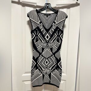Jealous Tomato Black and White Geometric Mini Dress